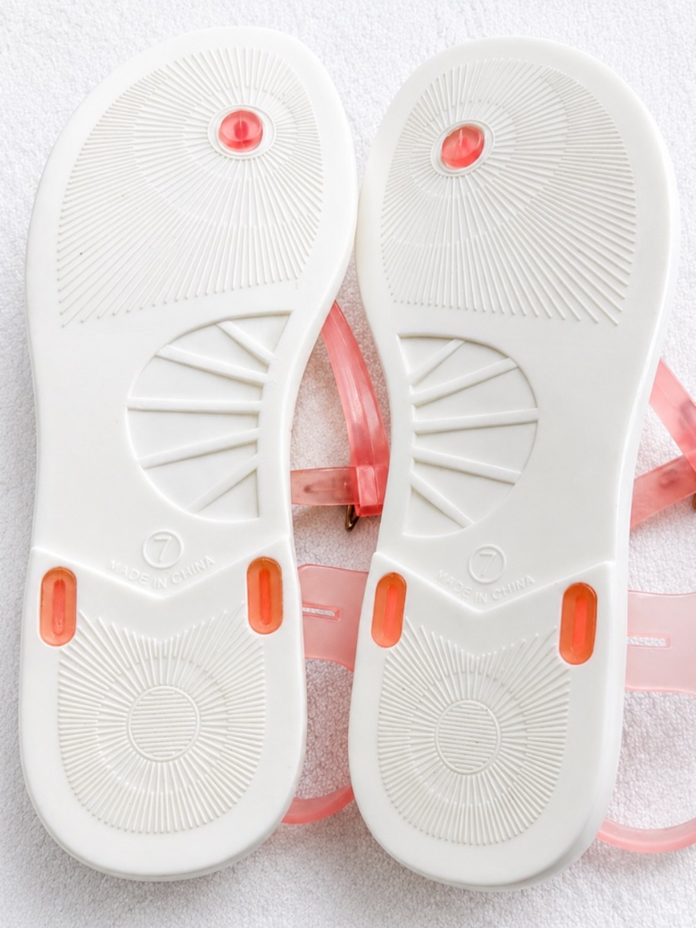 Tommy Bahama NWOT Pink Jelly Starfish Sandals White Thong Sandals Size 7 - Picture 7 of 7